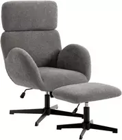 Aosom Sukamas fotelis su pakoja 71x70x100 cm Pilkas aksomas