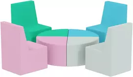 Aosom Putų statybiniai blokeliai 150x150x50 cm daugių spalvų PU medžiaga