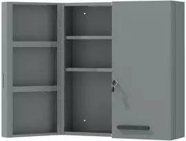 Aosom Vaistų spintelė užrakinama 55x18x60 cm pilka plieninė