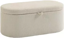 Aosom Sandėliavimo pufas 105x51x49 cm smėlio spalvos aksominis apmušalas