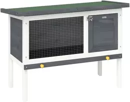 Aosom Triušių narvas pakeltas medinis narvas 90x45x65 cm pilkas
