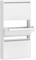 Aosom Batų spintelė 55x15x105,5 cm Balta Metalas
