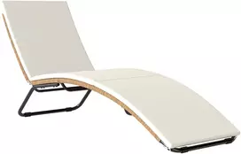 Aosom Gultas 57x175x80 cm Kremas Rotangas Plienas