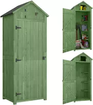 Aosom Sodo laikymo spintelė 77x54.2x179 cm žalia mediena