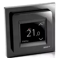 DEVIreg™ Touch juodas 5...45 °C, grindų ir patalpos jutiklis, 16 A (termostatas)