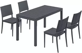 Lauko baldų komplektas Aosom Sodo baldų komplektas 5 dalių sėdimų vietų grupė 141,5x70,5x74,5 cm tamsiai pilkas metalas