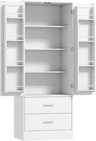 Aosom Virtuvės spintelė 60x40x159 cm Balta MDF