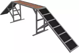 Aosom Šuns vikrumo rampos 325x55x69 cm pilka eglės mediena