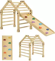 Aosom Laipiojimo Rėmas 3-in-1 Sulankstomas 175x70x89 cm Daugiaspalvis Medis