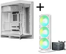 TRYX LUCA L70 Midi-Tower - baltas + PANORAMA SE ARGB 360 Komplett-Wasserkühlung, 3D-AMOLED, 360mm - baltas