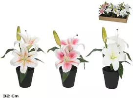 Dirbtinė orchidėja vazone x3 – 32 cm, 22x22x32 cm, LITO