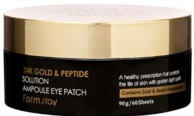 Farmstay 24K Gold & Peptide Solution Ampoule Eye Patch, 90g