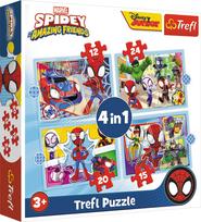 Trefl SPIDER-MAN 12+24+20+15 dėlionių rinkinys „Spidey“
