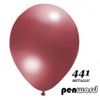 Balionas apvalus Lastva Metalic Penword, raudona sp., 100 vnt.