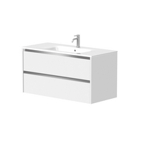 Vonios spintelė Kame City 100cm 2 stalčiai, aliuminio profilis, be praustuvo, Baltas Matinis BU/10-3DR/D02P1