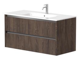 Vonios spintelė Kame City 100cm 2 stalčiai, aliuminio profilis, be kriauklės, Rudas ąžuolas BU/10-3DR/20P1
