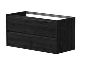 Vonios spintelė Kame City 100cm 2 stalčiai, be praustuvo, juodi profiliai Juodasis ąžuolas BU/10-3DR/1P2