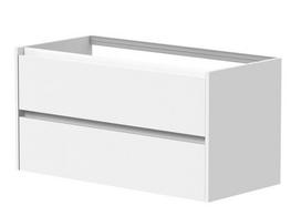 Vonios spintelė Kame City 100cm 2 stalčiai, Po stalviršiu, Be kriauklės, Balti profiliai, Baltas matinė BUC/10-3DR/D02P3
