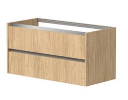 Vonios spintelė Kame City 100cm 2 stalčiai, Po stalviršiu, Be praustuvo, aliuminio profilis, Šviesus ąžuolas BUC/10-3DR/35P1