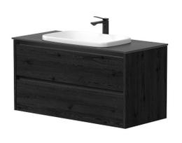 Vonios spintelė Kame City 100cm 2 stalčiai, Po stalviršiu, Be praustuvo, juodi profiliai Juodasis ąžuolas BUC/10-3DR/1P2
