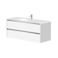 Vonios spintelė Kame City 120cm 2 stalčiai, Be praustuvo, aliuminio profilis, Baltas matinė BU/12-3DR/D02P1