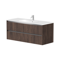 Vonios spintelė Kame City 120cm 2 stalčiai, Be praustuvo, aliuminio profilis, Rudas ąžuolas BU/12-3DR/20P1