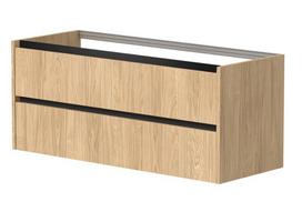 Vonios spintelė Kame City 120cm 2 stalčiai, dvigubi juodi profiliai, Šviesus ąžuolas BUD/12-3DR/35P2