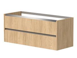 Vonios spintelė Kame City 120cm 2 stalčiai, dvigubi balti profiliai, Šviesus ąžuolas BUD/12-3DR/35P3