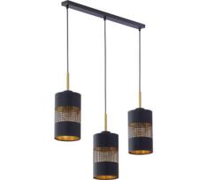 Pakabinama liustra ant laido BOGART 3xE27/15W/230V juoda/auksinė