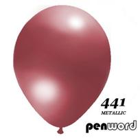 Balionas apvalus Lastva Metalic Penword, raudona sp., 100 vnt.