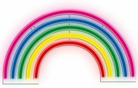 Dekoracija „Vaivorykštė“ Manta Style Neon Lights su LED apšvietimu, 16 cm, įvairių spalvų