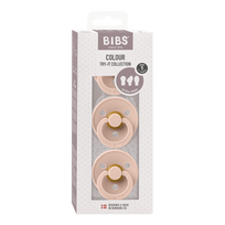 BIBS čiulptukai, Colour Try-It 3-pack Blush (Round, Anatomical, Symmetrical), 0-6 mėn., 1 dydis