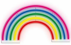 Dekoracija „Vaivorykštė“ Manta Style Neon Lights su LED apšvietimu, 16 cm, įvairių spalvų