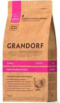 Sausas šunų maistas Grandorf Medium & Maxi, kalakutiena, 1 kg