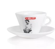 Puodelis su lėkštute Lelit PL303, balta sp., 0.27 l