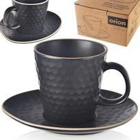Puodelis su lėkštute Orion Michelin, juoda sp., 0.235 l