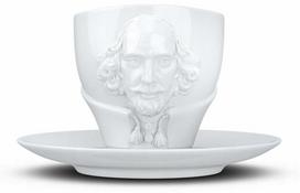 Puodelis su lėkštute Lumarko Fiftyeight Talent William Shakespeare, balta sp., 0.26 l