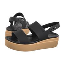 Crocs Brooklyn Low Wedge W Black/Mushroom 206453-07H (CR199-g) sandalai