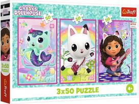 TREFL GABBY´S DOLLHOUSE Dėlionių rinkinys Gabija ir kačiukai, 3 x 50 det.