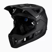 Dviračių šalmas su nuimamu apatiniu skydeliu „LEATT Helmet MTB Enduro 4.0 V23“, L dydis, juodos spalvos