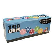 Pokerio žetonų 14g. 100 vnt. rinkinys su stovu