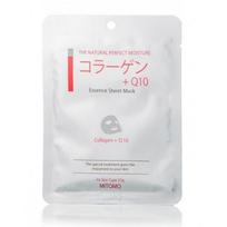 Mitomo Essence Sheet Mask Collagen + Q10 Lakštinė veido kaukė su kolagenu, 25g