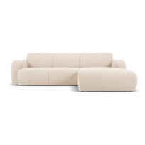 Kampinė sofa smėlio spalvos iš boucle (su dešiniuoju kampu) Molino – Micadoni Home