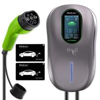 Qoltec EV Charging Station Type2 | 22kW | LCD | 2 EV cards | 3 phases | Wallbox | 5m