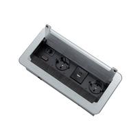 INBOX furniture socket, 2 x Schuko, 1x USB, 1x USB-C, HDMI, RJ45 1.5m silver
