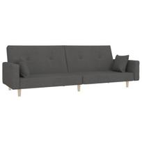 Dvivietė sofa-lova，Poilsio sofa su dvejomis pagalvėmis, pilka, audinys CFE21515