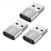 USB į USB-C adapteris 3 vnt., 3 vnt raudonos spalvos
