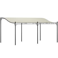 Pergola prie sienos, 3x5 m, su metaliniu rėmu, kreminės spalvos