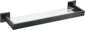 Mexen Vox pakabinama stiklinė lentyna, juoda - 707037-70, 50 cm