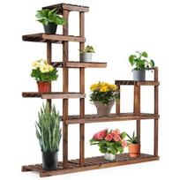 7 pakopų medinis augalų stovas viduje ir lauke Costway 130.5 x 60 x 25 cm